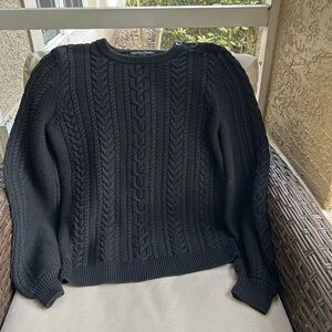 Banana Republic Black Cable Knit Sweater S